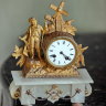 Антикварные Французские каминные часы "Фермер земледелец" второй половины 19 века, выполненные в стиле Людовик XVI. Необычный ценный подарок на юбилей, купить с доставкой интернет-магазина КупиАнтик™