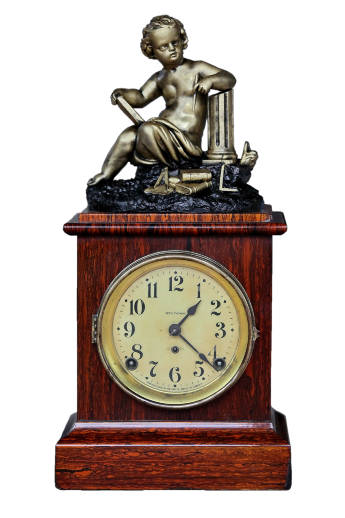 Антикварные американские каминные часы с боем "Пу́тти Архитектор"