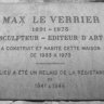 Памятная доска известному французскому скульптору Max LE VERRIER 