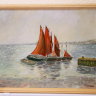 Картина маслом, «Красные паруса», V Larsson, Швеция 20 век