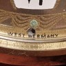 Немецкие винтажные часы будильник BLESSING-WERKE на основании из оникса