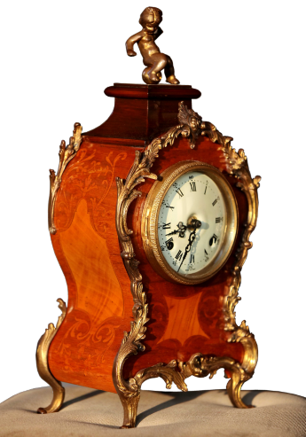 Старинные кабинетные настольные часы с боем в стиле Cartel-Boulle