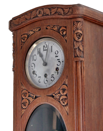 Антикварные немецкие настенные часы JUNGHANS B.26 с мелодичным четвертным боем
