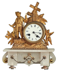 Антикварные каминные часы с боем "Фермер - земледелец" - Франция, 19 век