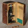 Старинный микроскоп Wollensak Rochester USA в деревянном кофре ценный подарок врачу доктору ученому прекрасный бизнес сувенир подарок учителю старинный антикварный микроскоп в деревянном кофре