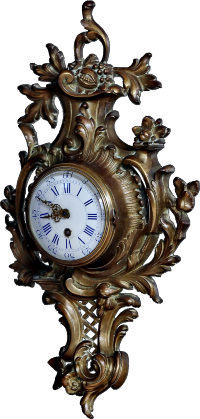 Антикварные настенные часы в стиле Рококо