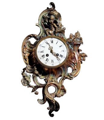Антикварные настенные часы с боем в стиле Рококо 