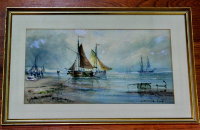 Акварель «На голландском побережье» - George D Callow, Англия 19 век