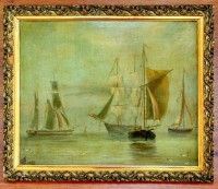 Морской пейзаж, масло, Abraham Hulk, Голландская школа, 19 век