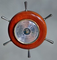 Старинный английский барометр-штурвал «Weathermaster»