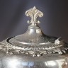Антикварный английский чайник-бульотка с горелкой в посеребренном корпусе