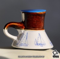Яхтенная чашка-непроливайка «Парусники» с оригинальной крышкой