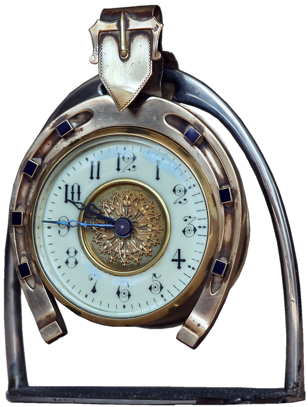Шикарные Английские механические кабинетные настольные часы в форме подковы на удачу - символичный подарок руководителю бизнесмену, спортсмену или любителю риска